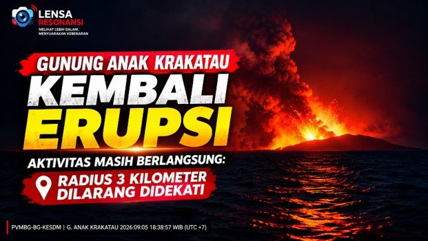 Gunung Anak Krakatau Kembali Erupsi, Aktivitas Masih Berlangsung: Radius 3 Kilometer Dilarang Didekati dan Abu Vulkanik Ganggu Penerbangan